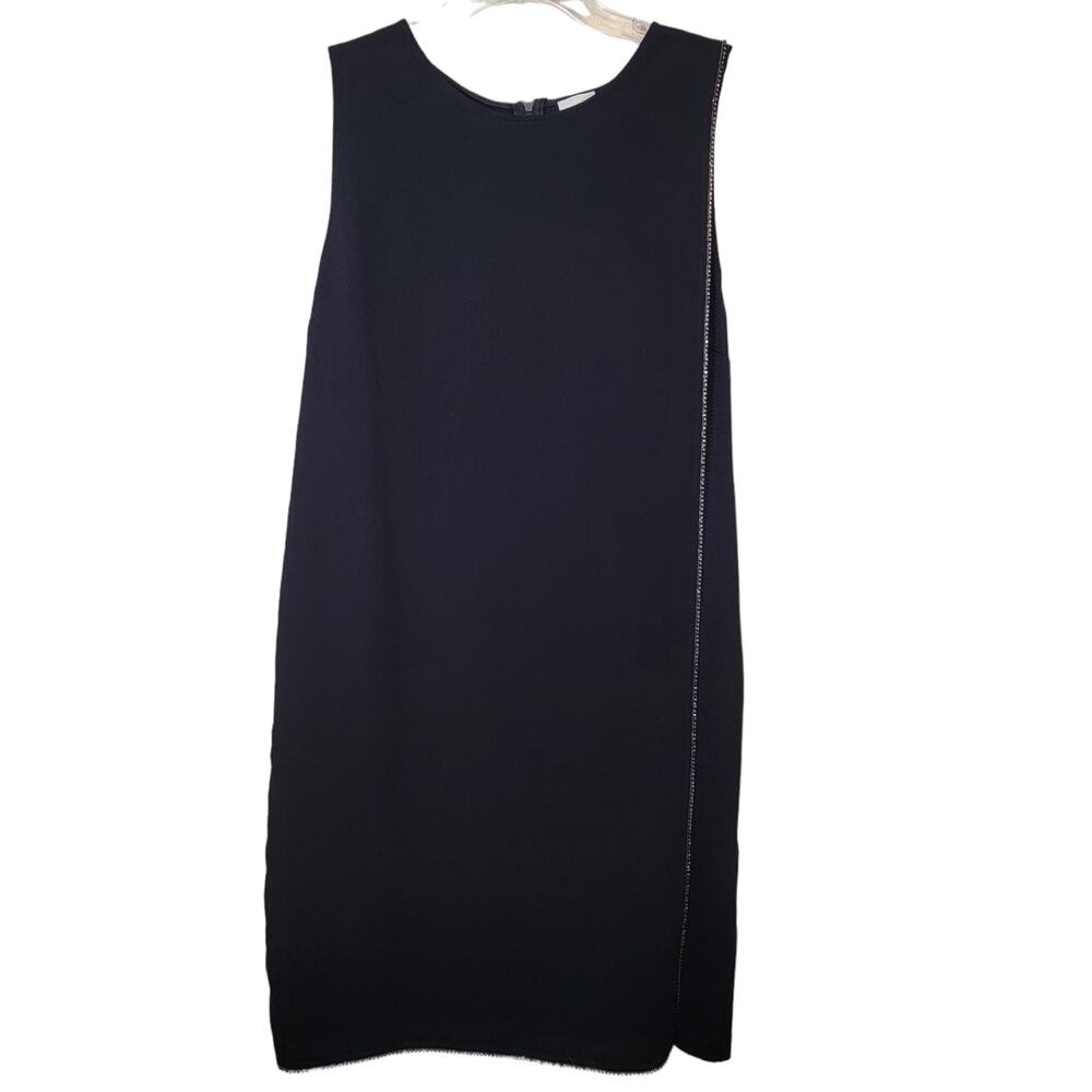 Chico's Women's Mini Shift Dress Round Neck Sleeveless Black Size 2 Us L/12 - Picture 1 of 9